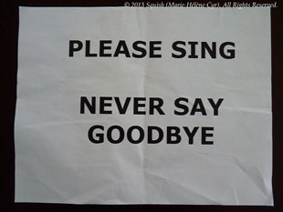 Please sing Never Say Goodbye au Centre Bell, Québec, Canada (8 novembre 2013)